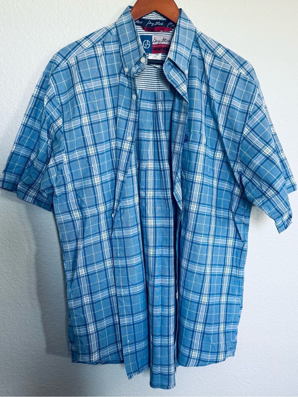 Wrangler George Strait Cowboy Cut Button Down Short Sleeve Shirt L